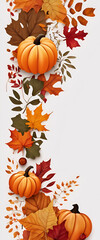 Naklejka na ściany i meble Elegant Autumn Frame with a Harvest of Pumpkins Generative A