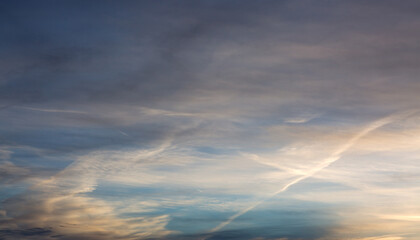 Fototapeta na wymiar Colorful sky background on sunset.