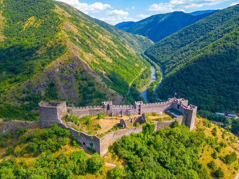 Panorama view of Maglic fortress in Serbia
