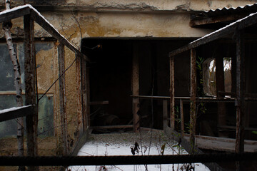 Fototapeta na wymiar Ruins of an old abandoned factory