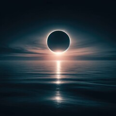 Solar eclipse over the ocean