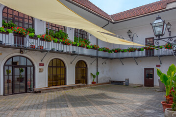 Street in the historical center of Radovljica, Slovenia