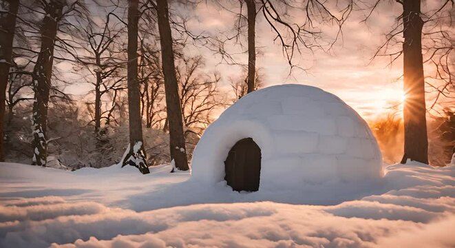 Igloo in the snow.