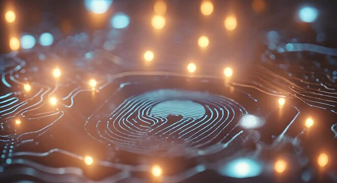Flat detail of a fingerprint on a screen.