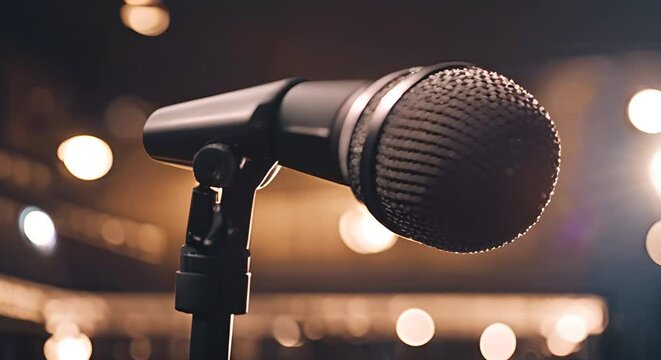 Microphone on a stage.
