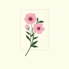 Cute kawaii pink pastel flower background