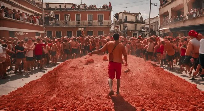 Tomatina festival in Spain.