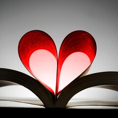 Book With Heart Shaped Pages Showing a Love of Reading Books and Learning