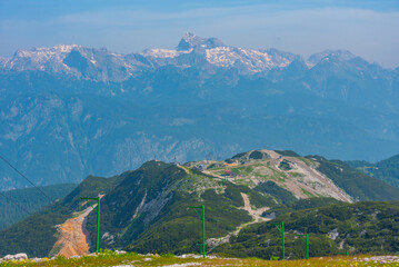 Triglav national park viewed from Mount Vogel, Slovenia