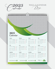 Business wall calendar design 2025, Advertisement creative. Stylish and colorful wall calendar design