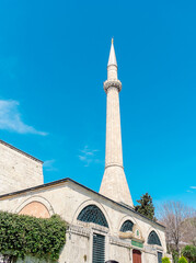 Hagia Sophia against a background of blue sky. Park "Sultan Ahmet".