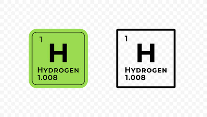 Hydrogen, chemical element of the periodic table vector design - obrazy, fototapety, plakaty