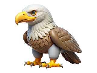 Fototapeta premium 3d Majestic eagle standing on transparent background.