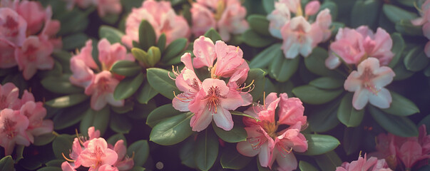 Serene Pink Rhododendrons in Lush Springtime Bloom