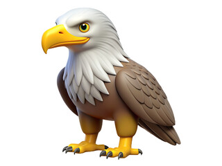 Fototapeta premium 3d Majestic eagle standing on transparent background.