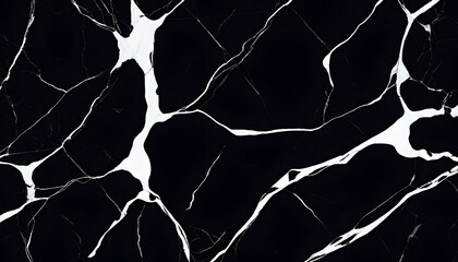 black marble texture with big white embossed veins - obrazy, fototapety, plakaty