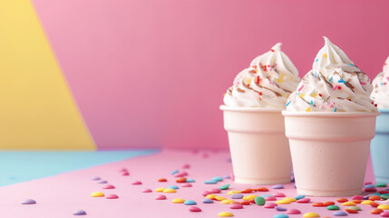 Sweet Summer Vibes: Isolated Ice Cream Cups