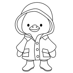 Kids Funny animal line art drawing PNG