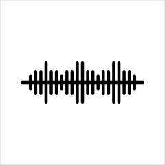 Vector sound wave icon, on white background.