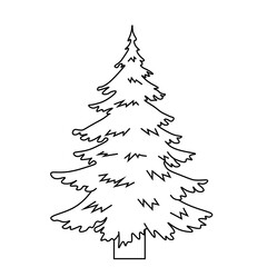 christmas tree. Kids Funny line art drawing PNG