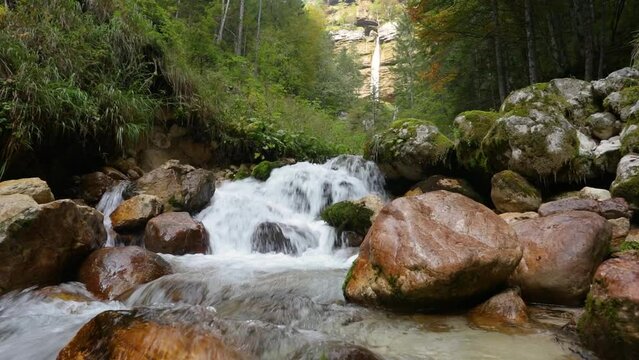 Slovenia, Perechnik waterfall in the Triglav National Park
