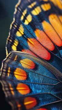 Close Up of a Colorful Butterflys Wings