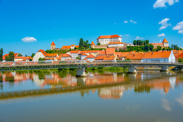 Panorama view of Slovenian town Ptuj