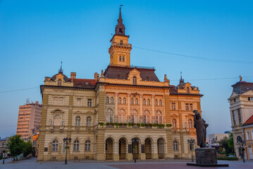 Fototapeta premium Town hall in the center of Serbian town Novi Sad