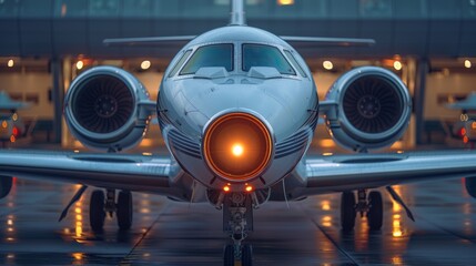 There are two tail engines on a jet. The back of the aircraft. - obrazy, fototapety, plakaty