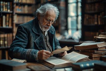 A knowledgeable historian unraveling the complexities of the past with insightful analysis and interpretation. Concept of historical expertise. Generative Ai.