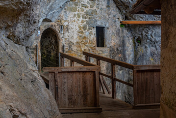 Cave behind the Predjama castle in Slovenia