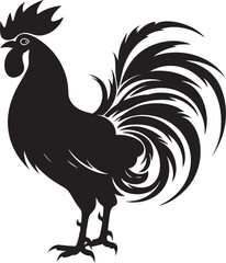 Plume Parade: Roster Chicken Icon in Vector Design Flight Fleet: Vector Logo Featuring Roster Chickens