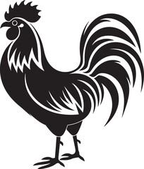 Clucking Clan: Iconic Roster Chicken Graphics in Vector Perch Patrol: Roster Chicken Vector Emblem in Icon