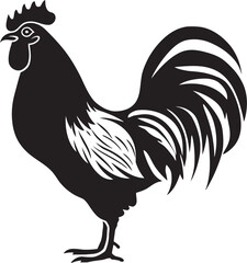 Feathered Force: Vector Logo of Roster Chicken Design Talon Team: Roster Chicken Vector Emblem in Icon