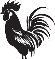 Plume Patrol: Vector Logo of Roster Chicken Design Flight Formation: Roster Chicken Vector Emblem in Icon