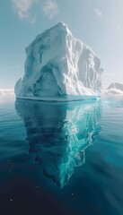 an iceberg sticking above the surface
