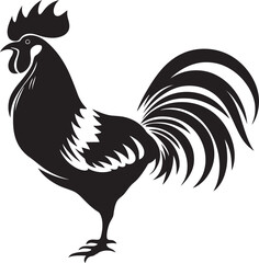 Eggshell Ensemble: Iconic Roster Chicken Graphics in Vector Rooster Reign: Roster Chicken Icon in Vector Design