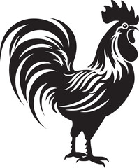 Perch Posse: Roster Chicken Vector Emblem in Icon Crested Clan: Vector Logo Featuring Roster Chickens