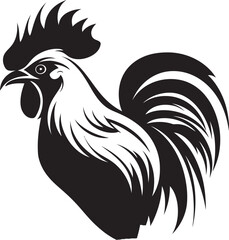 Poultry Pride: Roster Chicken Vector Emblem Rooster Regiment: Graphic Design of Roster Chickens