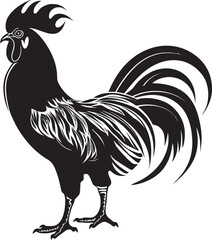 Clucking Cadre: Vector Logo of Roster Chicken Graphics Perch Posse: Roster Chicken Vector Emblem in Icon