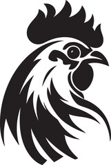 Rooster Regiment: Graphic Design of Roster Chickens Plume Patrol: Vector Icon of Roster Chickens