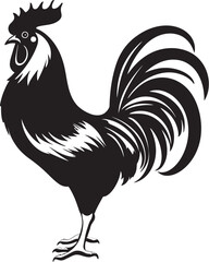 Plume Parade: Vector Logo Featuring Roster Chickens Flight Fleet: Iconic Roster Chicken Graphics in Vector