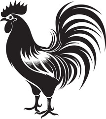 Plume Patrol: Roster Chicken Vector Emblem in Icon Flight Formation: Iconic Roster Chicken Graphics in Vector