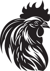Poultry Platoon: Vector Icon of Roster Chickens Rooster Rally: Roster Chicken Vector Emblem