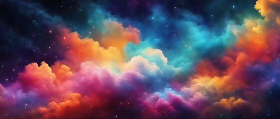 Colorful fluffy clouds of space