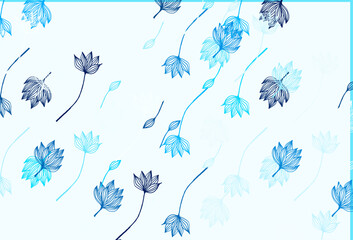 Light BLUE vector doodle backdrop.