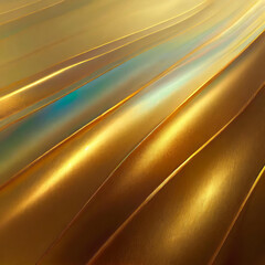 Luxurious gold background, smooth, with iridescent reflection. Metallic and wavy effect.