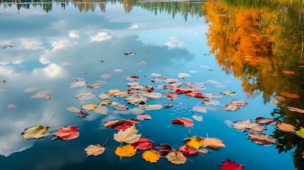 Autumn Bliss on the Lake./n - obrazy, fototapety, plakaty