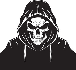 Urban Bones: Logo Design Featuring Skeleton in Hoodie Hoodie Bones: Vector Graphic of Skeleton Wearing a Hoodie
