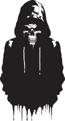 SkeleStyle: Hoodie-Wearing Skeleton Vector Design BoneThreads: Fashionable Skeleton Hoodie Emblem